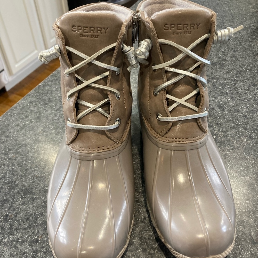 Sperry duck boots.